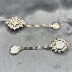 Elegant Silver Crystal Hair Clips